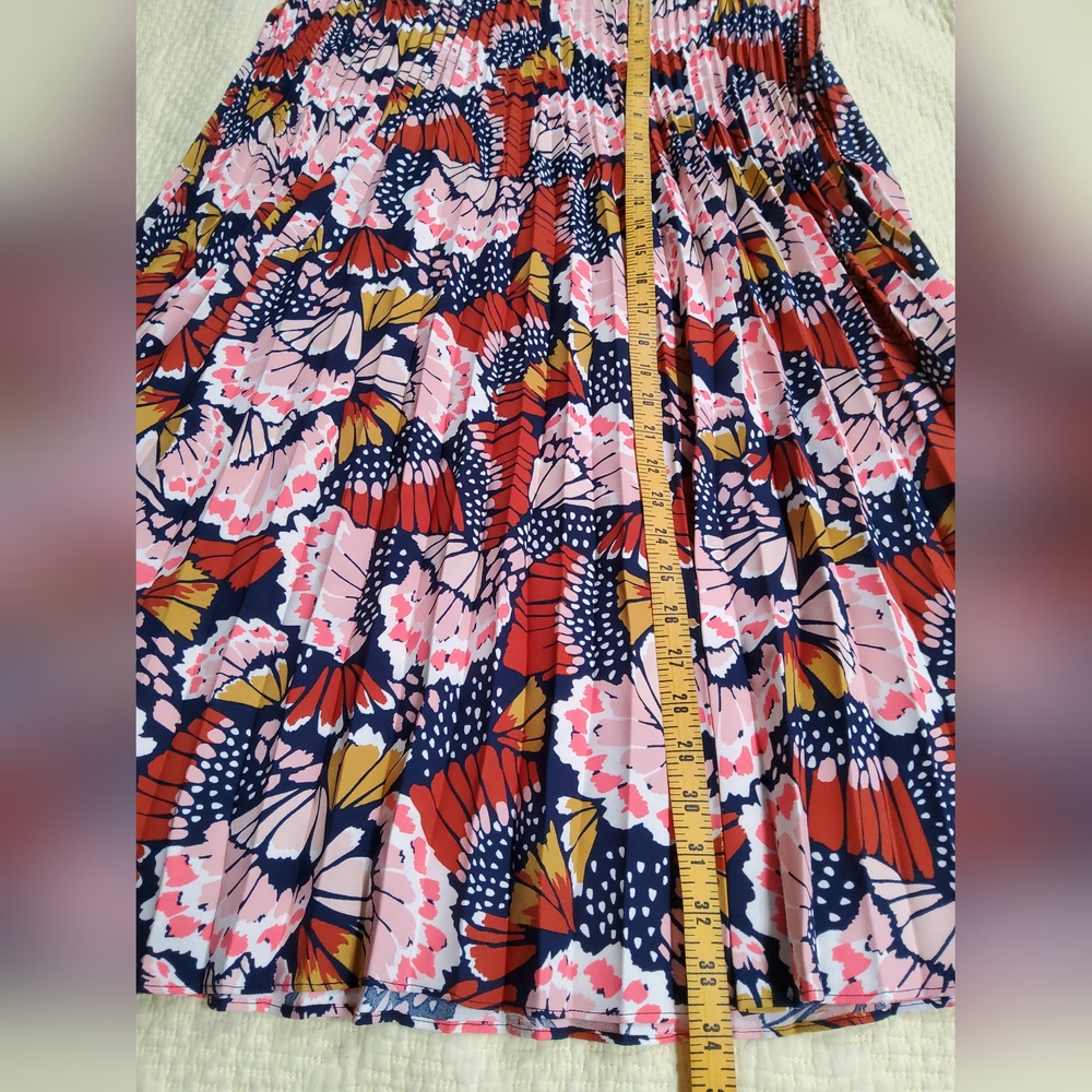 Boden Pleated Floral Midi Skirt Size 16/18 - Picture 4 of 11